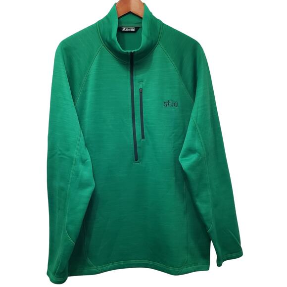 STIO Men's Size XL 1/2 Zip LS Pullover Micro Fleece Lined Green *Flaw* - Picture 1 of 14